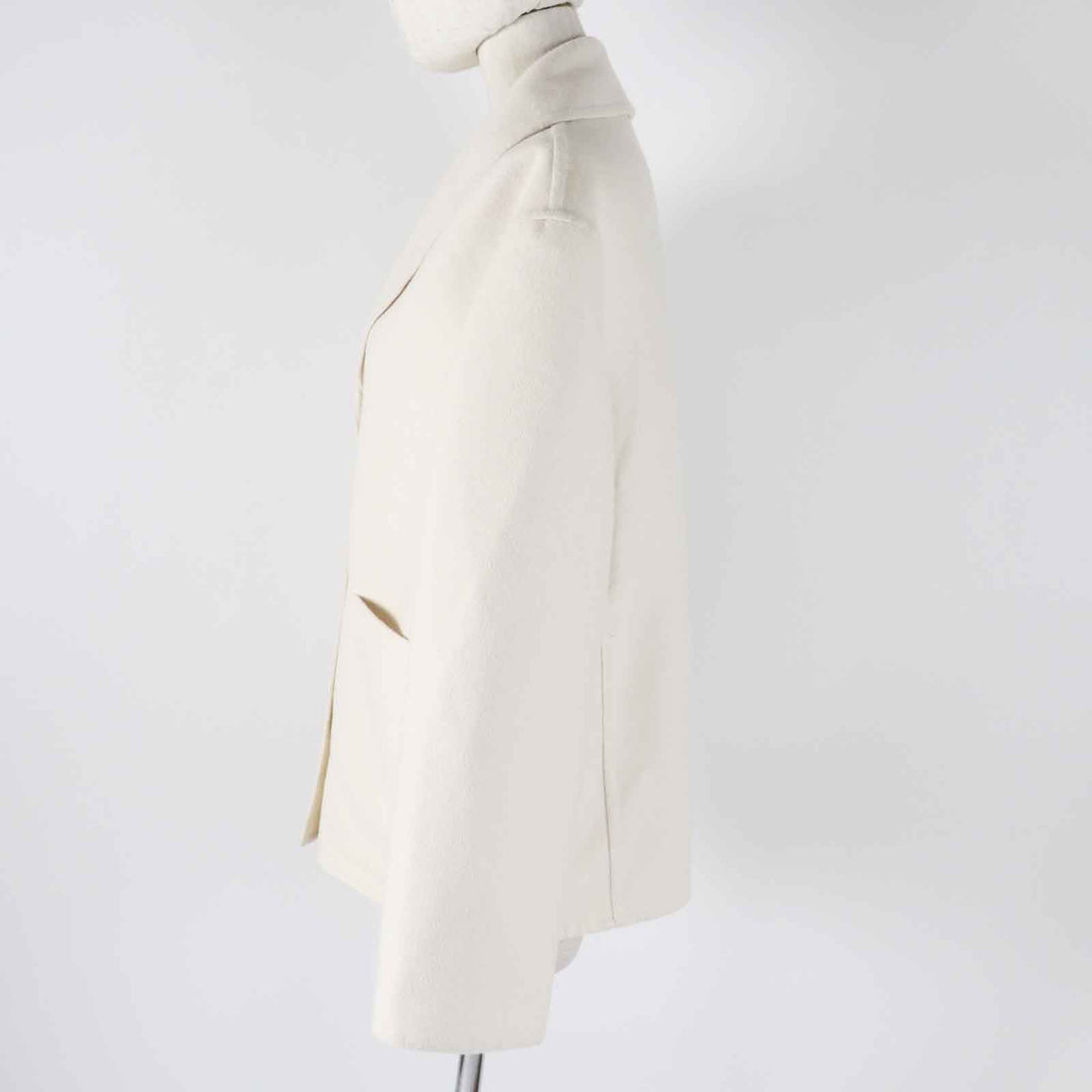 HERMES coat 3E0221DA Outer material: 100% cashmere off white Women 40 Used Authentic