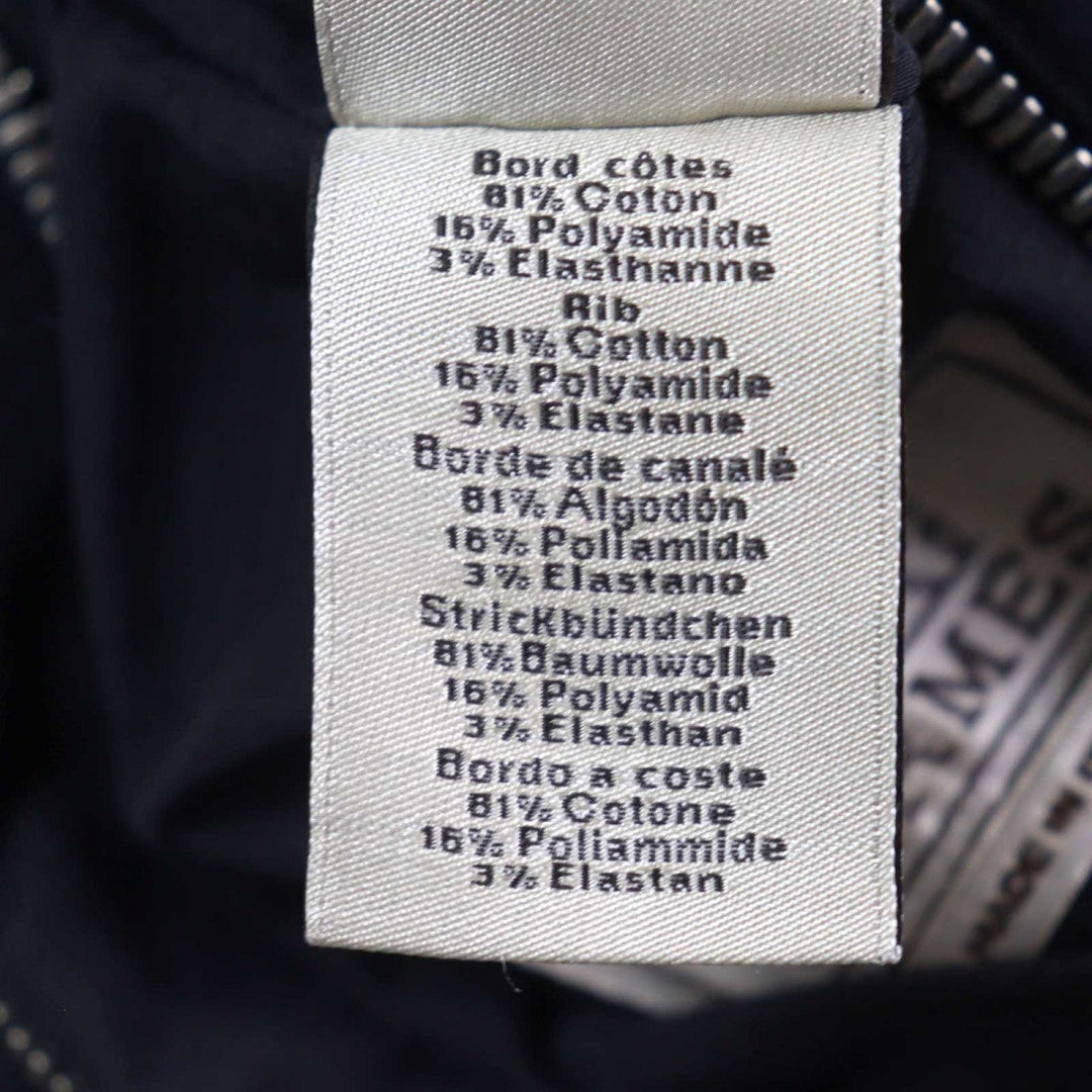 HERMES leather jacket lambskin Navy black 48