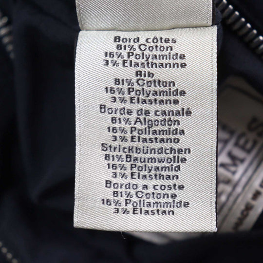 HERMES leather jacket lambskin Navy black 48
