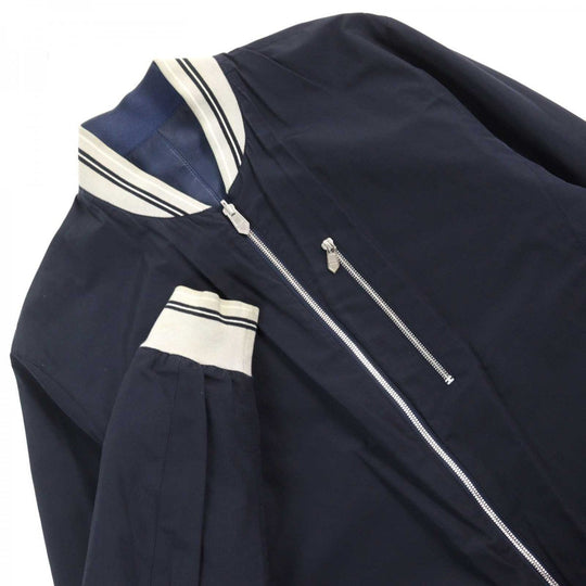 HERMES leather jacket lambskin Navy black 48