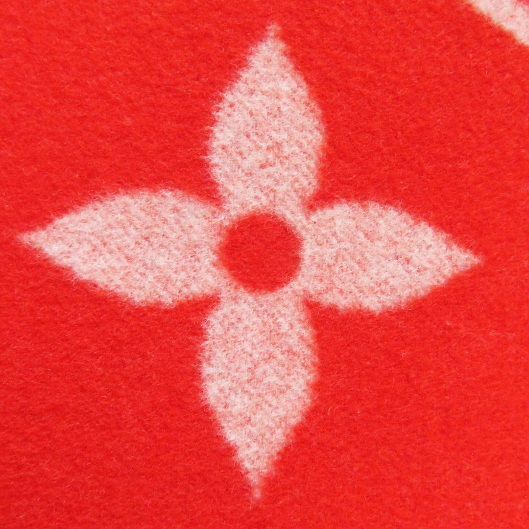 LOUIS VUITTON coat FMCO07 Outer: 99% wool, Outer: 1% silk, Part: 80% wool, Part: 13% nylon, Part: 1% polyurethane Red white Women 36 Used Authentic