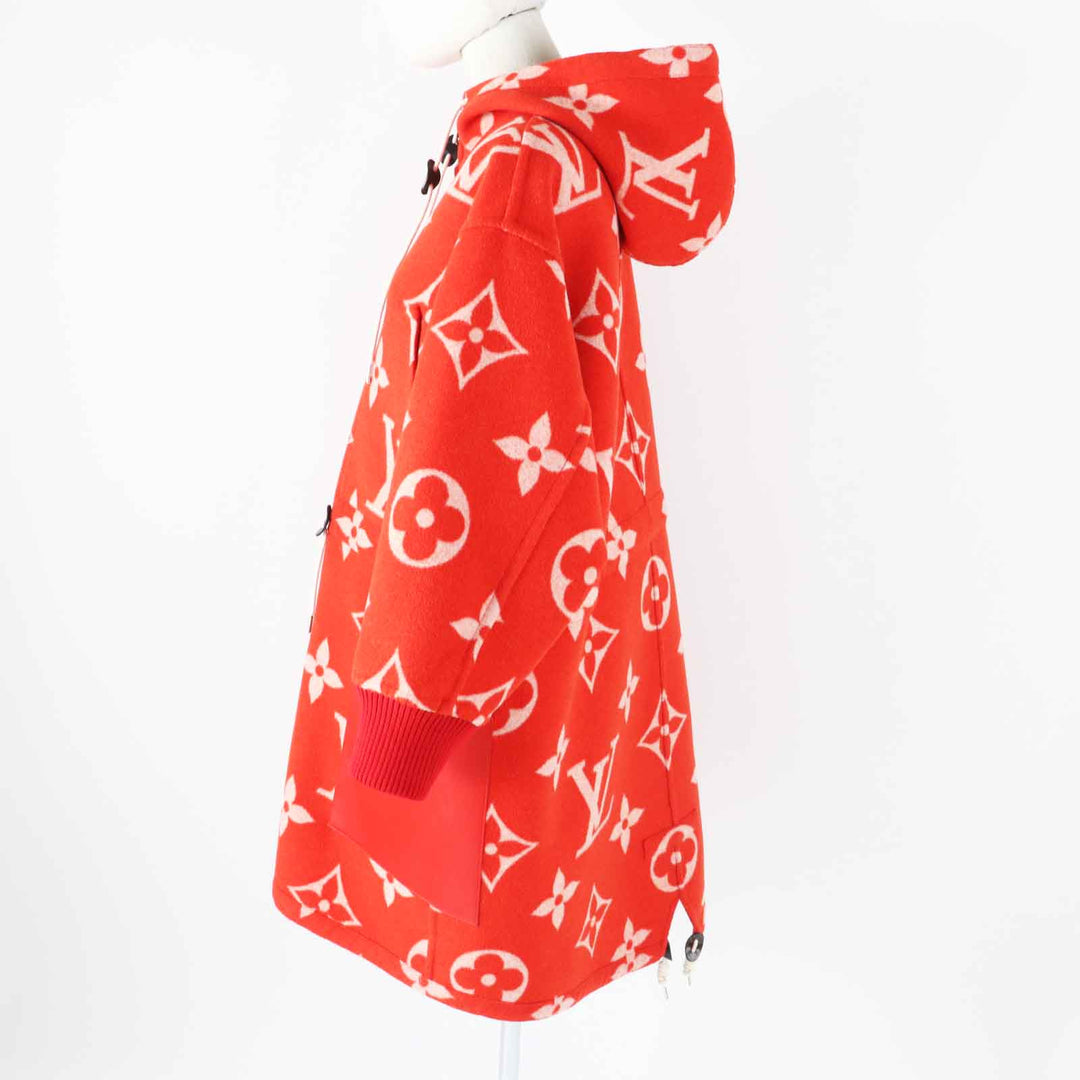 LOUIS VUITTON coat FMCO07 Outer: 99% wool, Outer: 1% silk, Part: 80% wool, Part: 13% nylon, Part: 1% polyurethane Red white Women 36 Used Authentic
