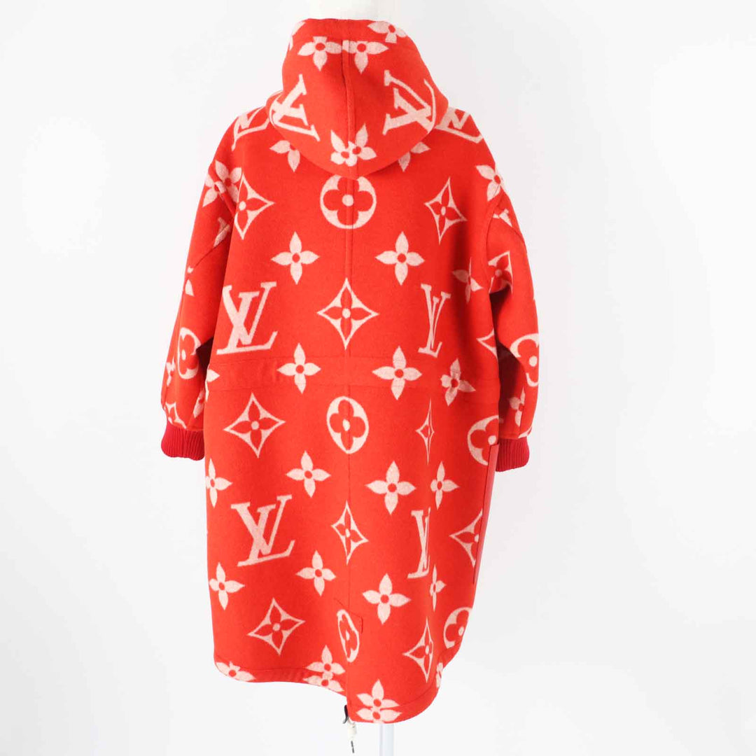 LOUIS VUITTON coat FMCO07 Outer: 99% wool, Outer: 1% silk, Part: 80% wool, Part: 13% nylon, Part: 1% polyurethane Red white Women 36 Used Authentic