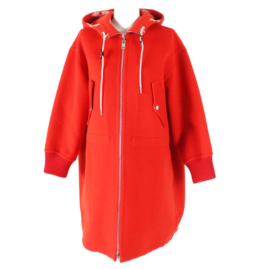 LOUIS VUITTON coat FMCO07 Outer: 99% wool, Outer: 1% silk, Part: 80% wool, Part: 13% nylon, Part: 1% polyurethane Red white Women 36 Used Authentic
