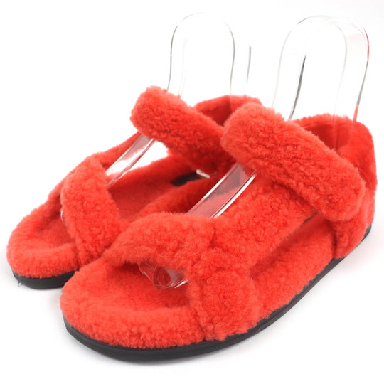 FENDI Sandals 8X8229 Main: Mouton Red type Women 37 Used Authentic