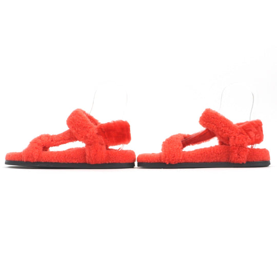 FENDI Sandals 8X8229 Main: Mouton Red type Women 37 Used Authentic