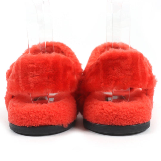 FENDI Sandals 8X8229 Main: Mouton Red type Women 37 Used Authentic