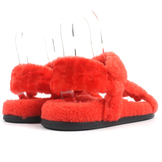 FENDI Sandals 8X8229 Main: Mouton Red type Women 37 Used Authentic