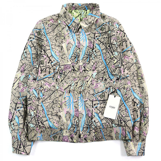 FENDI Blouson FW0554 AIAA Outer: 100% silk, Lining: 100% silk Multicolor All-over Pattern mens 46 Used Authentic