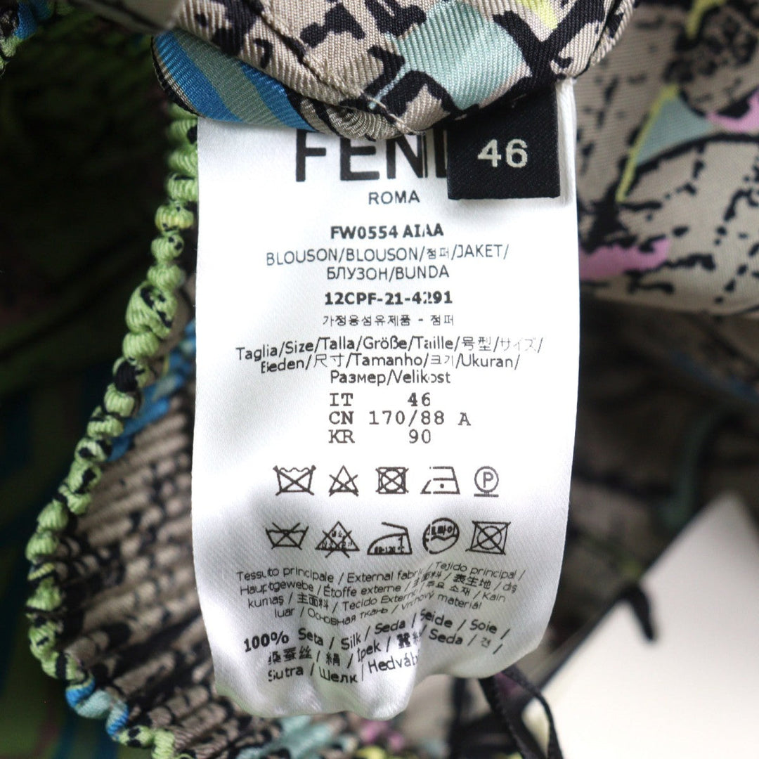 FENDI Blouson FW0554 AIAA Outer: 100% silk, Lining: 100% silk Multicolor All-over Pattern mens 46 Used Authentic