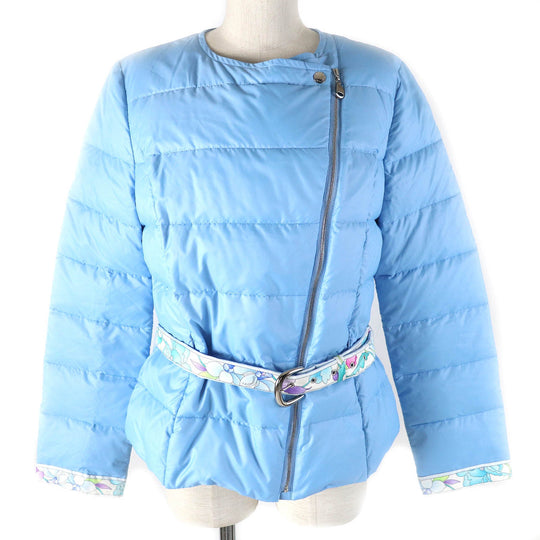 LEONARD FASHION Down jacket Outer: 100% polyester, Lining: 100% polyester, Filling: 80% down, Filling: 20% feather Light blue Women 42 Used Authentic