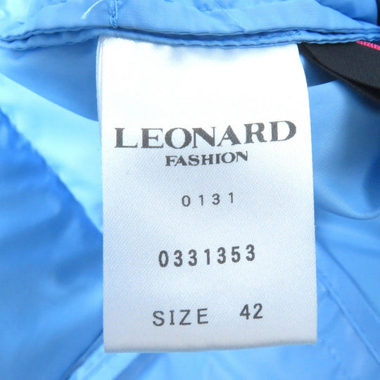 LEONARD FASHION Down jacket Outer: 100% polyester, Lining: 100% polyester, Filling: 80% down, Filling: 20% feather Light blue Women 42 Used Authentic