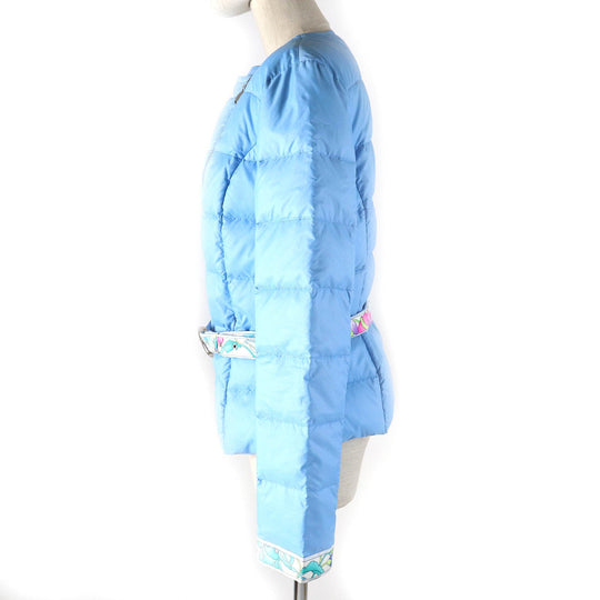 LEONARD FASHION Down jacket Outer: 100% polyester, Lining: 100% polyester, Filling: 80% down, Filling: 20% feather Light blue Women 42 Used Authentic