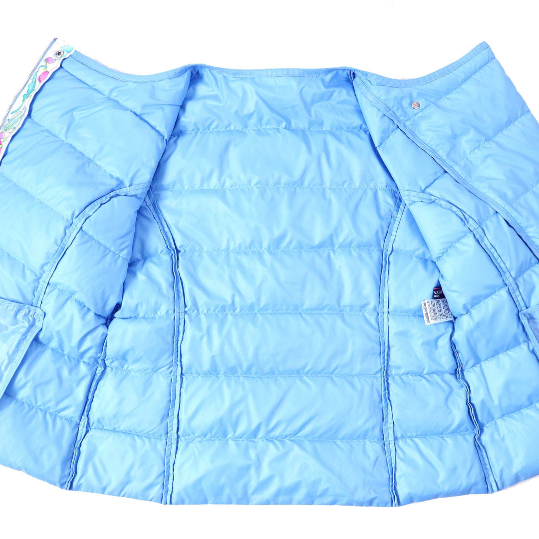 LEONARD FASHION Down jacket Outer: 100% polyester, Lining: 100% polyester, Filling: 80% down, Filling: 20% feather Light blue Women 42 Used Authentic