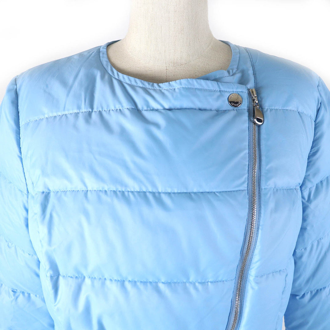 LEONARD FASHION Down jacket Outer: 100% polyester, Lining: 100% polyester, Filling: 80% down, Filling: 20% feather Light blue Women 42 Used Authentic