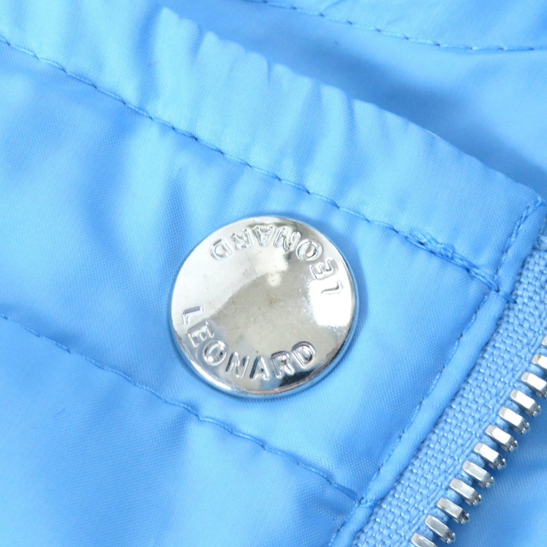 LEONARD FASHION Down jacket Outer: 100% polyester, Lining: 100% polyester, Filling: 80% down, Filling: 20% feather Light blue Women 42 Used Authentic
