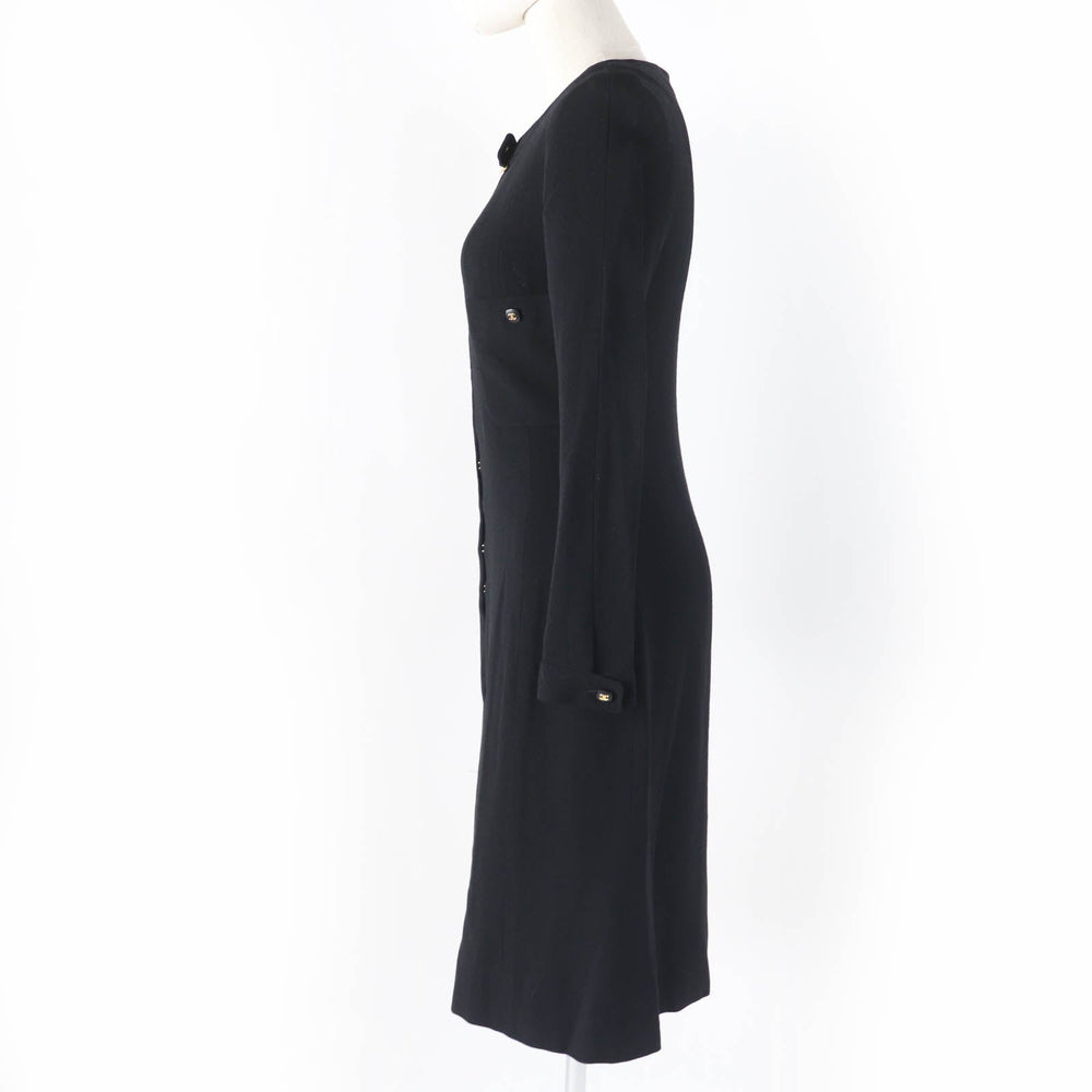 CHANEL one piece 96A P08207V04917 Main: 100% wool, Lining: 95% silk, Lining: 5% spandex black Women 36 Used Authentic