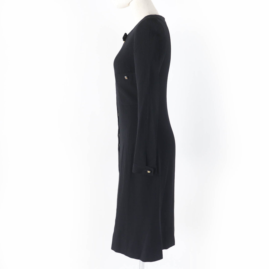 CHANEL one piece 96A P08207V04917 Main: 100% wool, Lining: 95% silk, Lining: 5% spandex black Women 36 Used Authentic