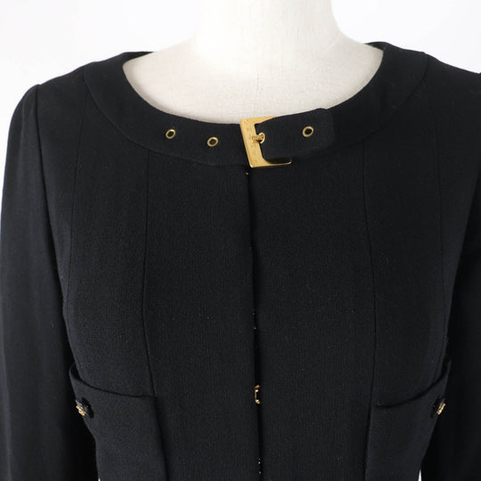 CHANEL one piece 96A P08207V04917 Main: 100% wool, Lining: 95% silk, Lining: 5% spandex black Women 36 Used Authentic