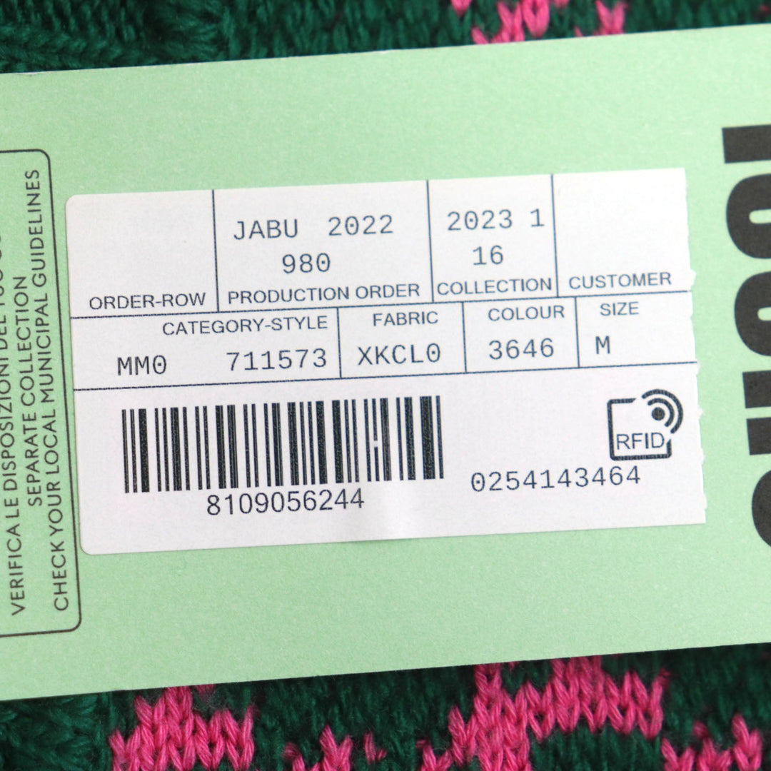 GUCCI Vest 711573 Main: 71% wool, Main: 29% cotton, Outer: 100% wool Green pink HA HA HA mens M Used Authentic