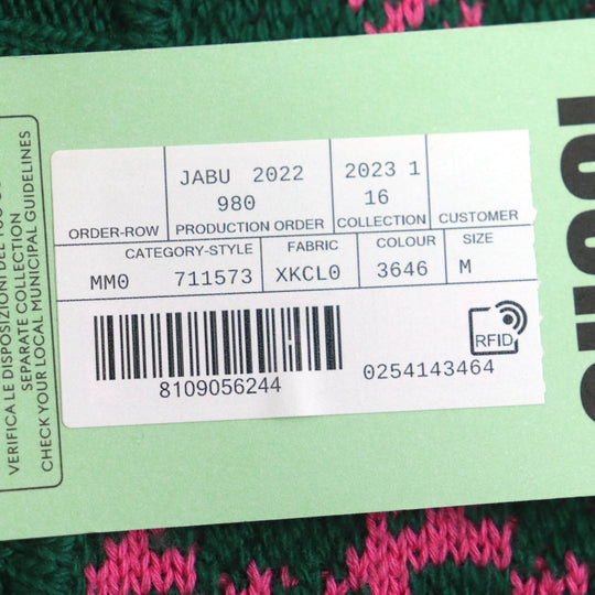 GUCCI Vest 711573 Main: 71% wool, Main: 29% cotton, Outer: 100% wool Green pink HA HA HA mens M Used Authentic