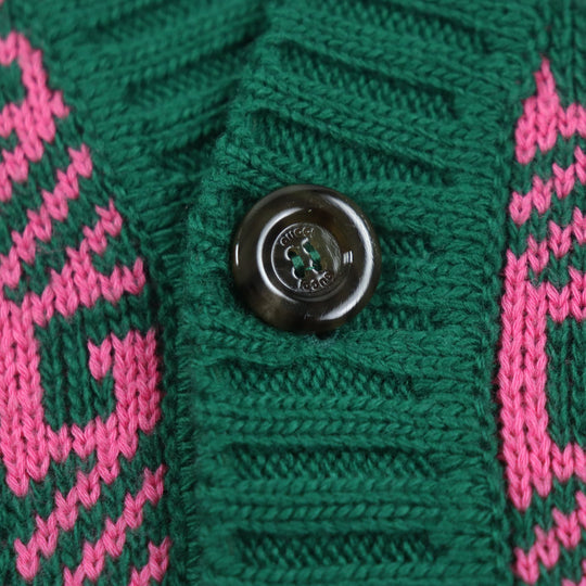 GUCCI Vest 711573 Main: 71% wool, Main: 29% cotton, Outer: 100% wool Green pink HA HA HA mens M Used Authentic