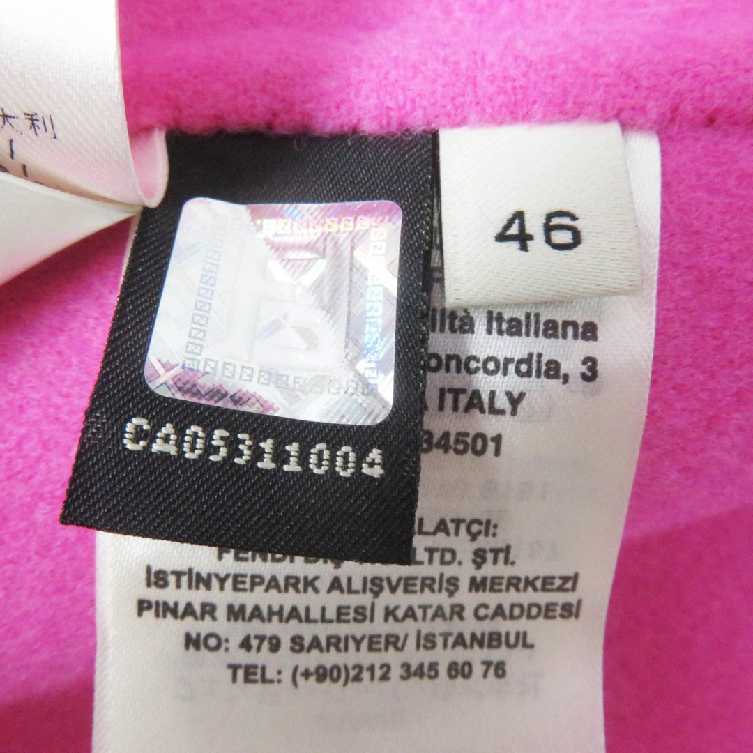 FENDI coat FF8458 W1D Outer: 100% wool, fur: fox pink Women 46 Used Authentic