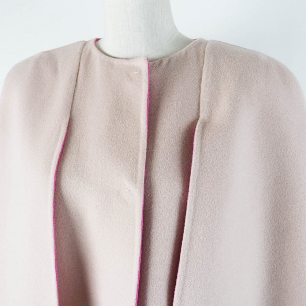 FENDI coat FF8458 W1D Outer: 100% wool, fur: fox pink Women 46 Used Authentic