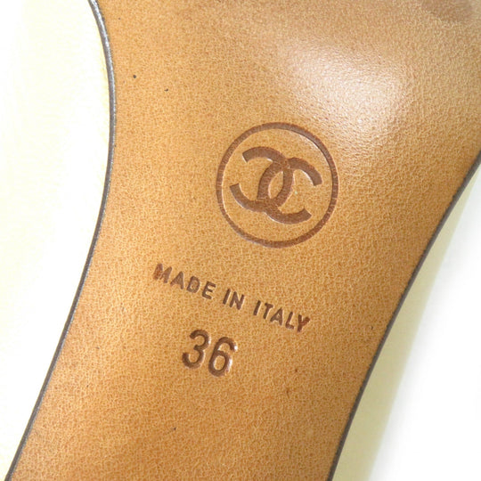 CHANEL pumps Main: Leather Beige black Women 36 Used Authentic