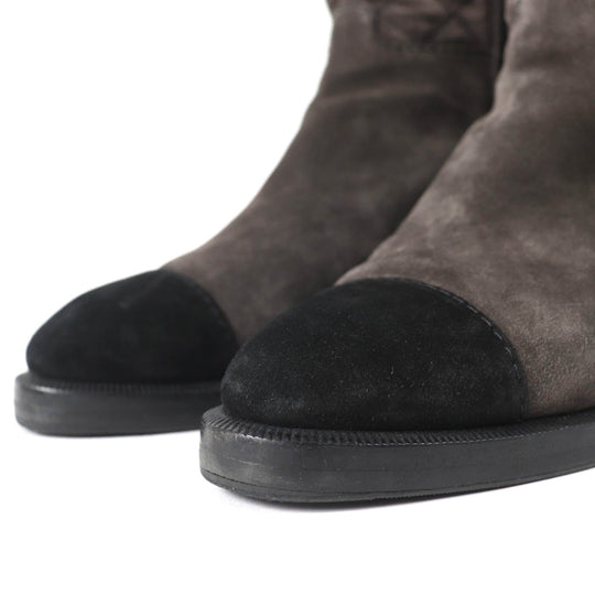 CHANEL boots G38158X56289 Main: Suede leather Charcoal gray black Women 36.5 Used Authentic