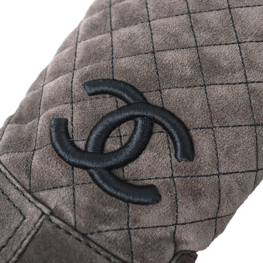 CHANEL boots G38158X56289 Main: Suede leather Charcoal gray black Women 36.5 Used Authentic