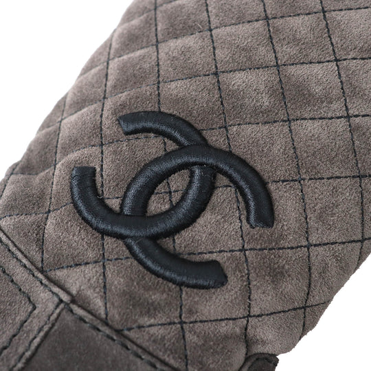 CHANEL boots G38158X56289 Main: Suede leather Charcoal gray black Women 36.5 Used Authentic