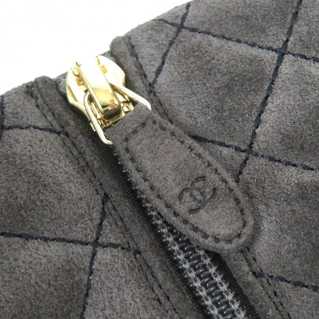 CHANEL boots G38158X56289 Main: Suede leather Charcoal gray black Women 36.5 Used Authentic