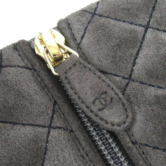 CHANEL boots G38158X56289 Main: Suede leather Charcoal gray black Women 36.5 Used Authentic