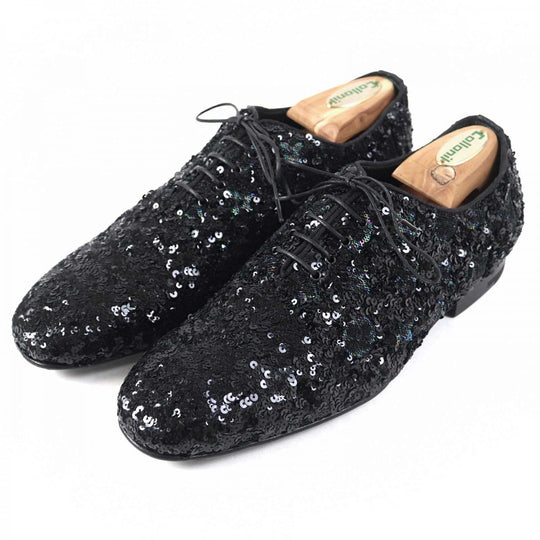 LOUIS VUITTON Leather shoes Main: Sequins Black multicolor mens 5 Used Authentic