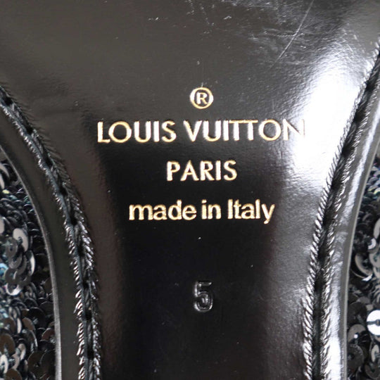 LOUIS VUITTON Leather shoes Main: Sequins Black multicolor mens 5 Used Authentic