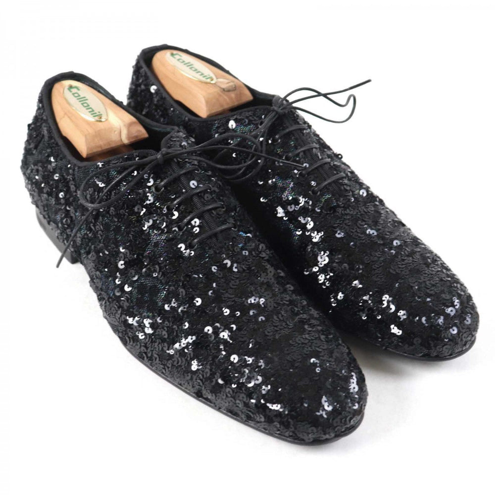 LOUIS VUITTON Leather shoes Main: Sequins Black multicolor mens 5 Used Authentic