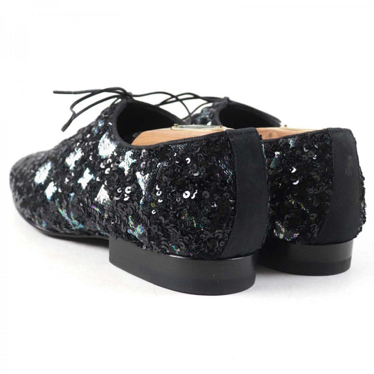 LOUIS VUITTON Leather shoes Main: Sequins Black multicolor mens 5 Used Authentic