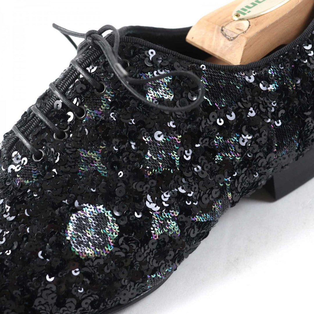 LOUIS VUITTON Leather shoes Main: Sequins Black multicolor mens 5 Used Authentic