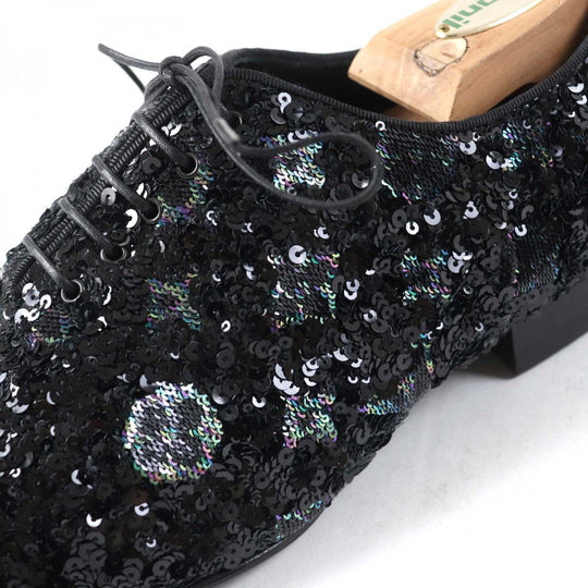 LOUIS VUITTON Leather shoes Main: Sequins Black multicolor mens 5 Used Authentic