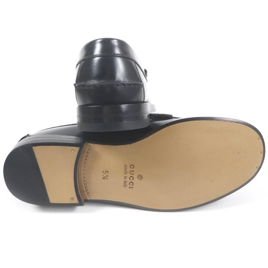 GUCCI loafers 673817 Main: GG canvas, Main: Leather Beige black mens 5.5 Used Authentic