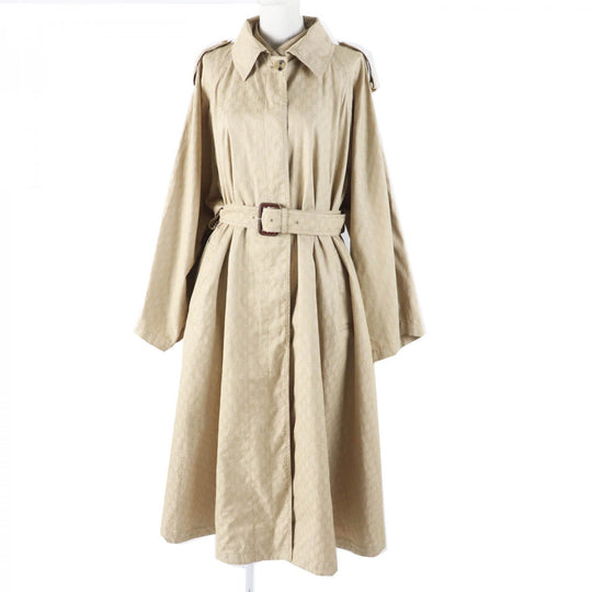 GUCCI trench coat 771441 Outer material: 50% cotton, Outer material: 50% nylon, Leather part: cowhide, Lining: 100% rayon beige Women 40 Used Authentic