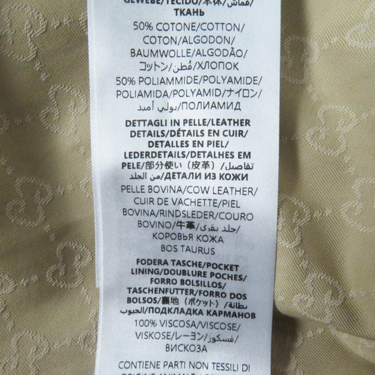 GUCCI trench coat 771441 Outer material: 50% cotton, Outer material: 50% nylon, Leather part: cowhide, Lining: 100% rayon beige Women 40 Used Authentic