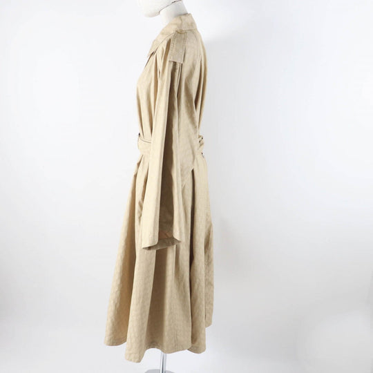 GUCCI trench coat 771441 Outer material: 50% cotton, Outer material: 50% nylon, Leather part: cowhide, Lining: 100% rayon beige Women 40 Used Authentic