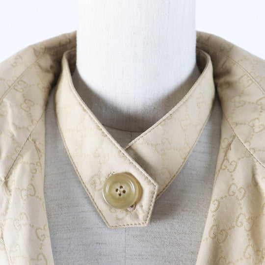 GUCCI trench coat 771441 Outer material: 50% cotton, Outer material: 50% nylon, Leather part: cowhide, Lining: 100% rayon beige Women 40 Used Authentic
