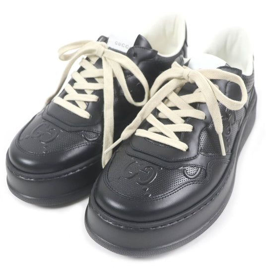 GUCCI sneakers 669582 Main: Leather black mens 6 Used Authentic