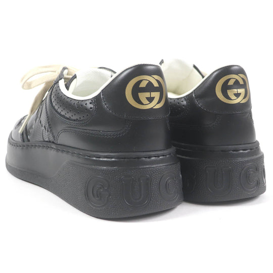GUCCI sneakers 669582 Main: Leather black mens 6 Used Authentic