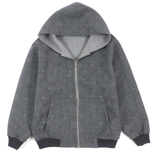 LOUIS VUITTON Blouson HOB52E Main: 99% wool, Main: 1% nylon gray Monogram mens 50 Used Authentic