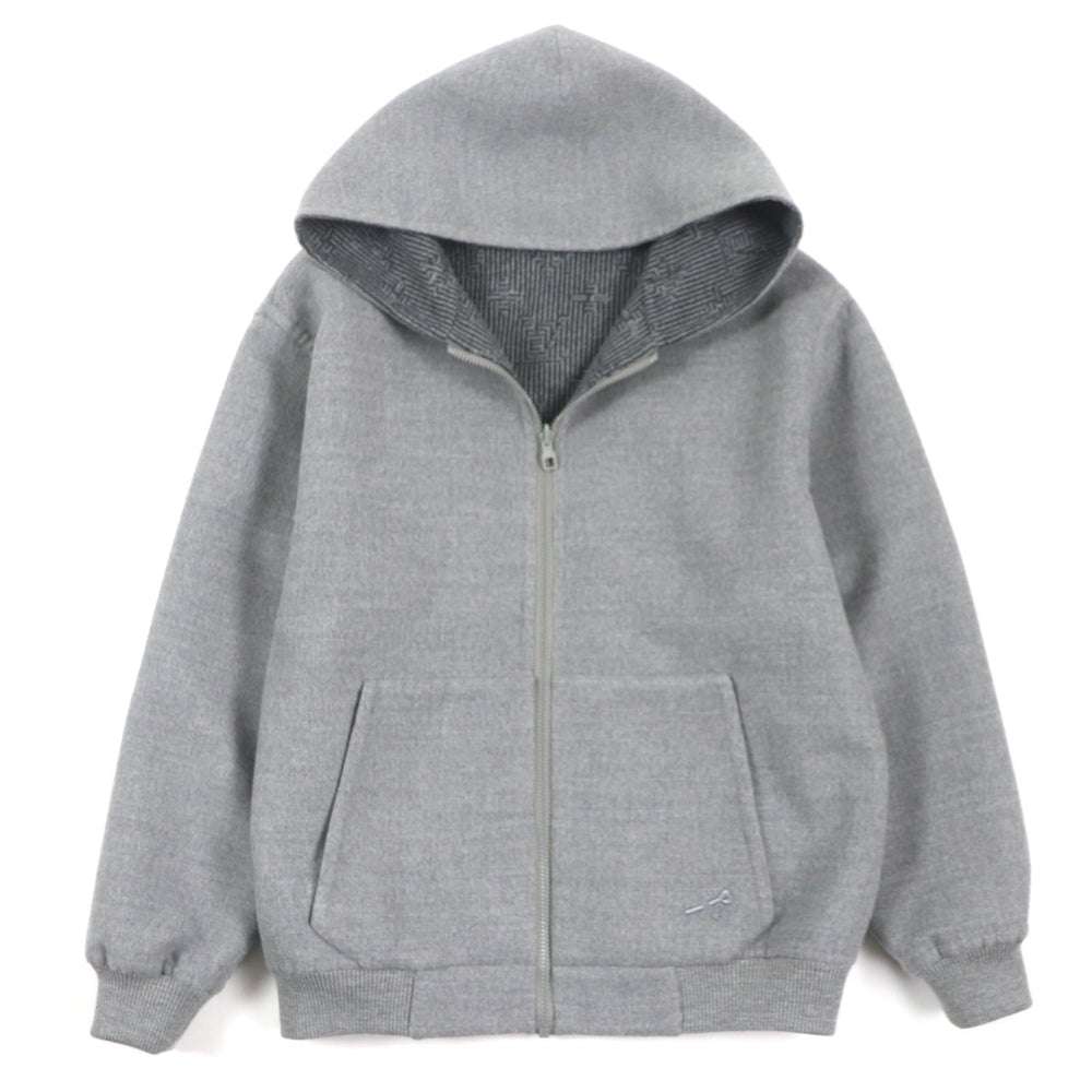 LOUIS VUITTON Blouson HOB52E Main: 99% wool, Main: 1% nylon gray Monogram mens 50 Used Authentic