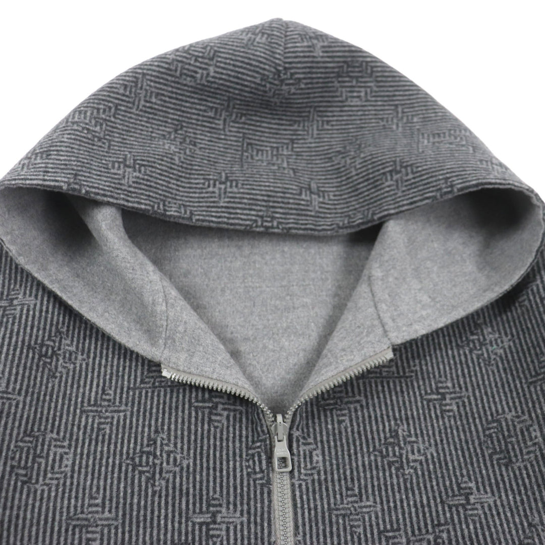 LOUIS VUITTON Blouson HOB52E Main: 99% wool, Main: 1% nylon gray Monogram mens 50 Used Authentic